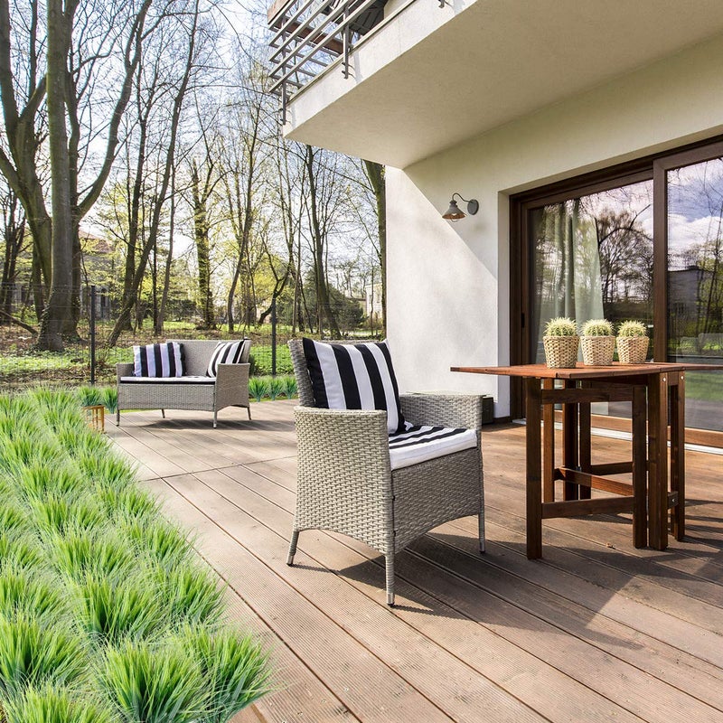 JEMONG 12 Bundles Artificial Grasses Outdoor UV Resistant Fake Grass No Fade Faux Plastic Plants Garden Window Box Decorating(Green Grass) - Image 4
